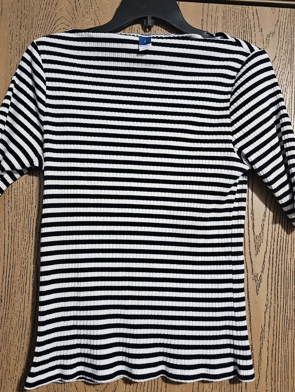 Old Navy Boatneck Classic Navy & White Striped Ribbed Women's Top